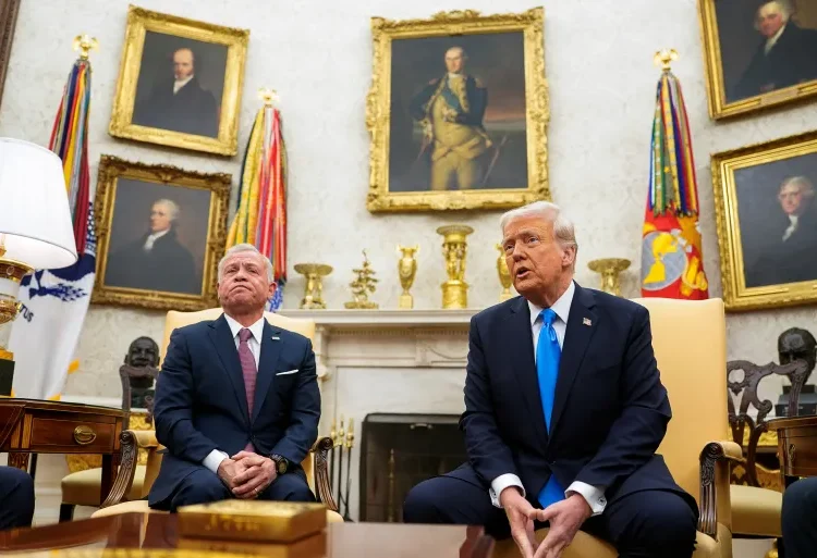 Jordan’s King Abdullah II in the Oval Office with President Donald Trump.