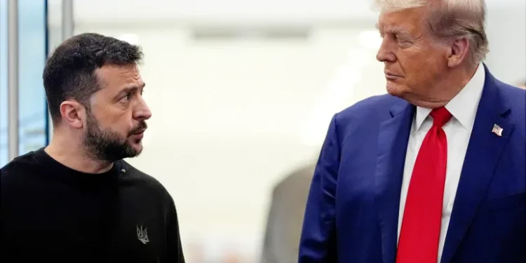 Volodymyr Zelenskyy and Donald Trump.
