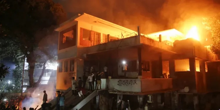 family house of ousted Bangladeshi Prime Minister, Sheikh Hasina.