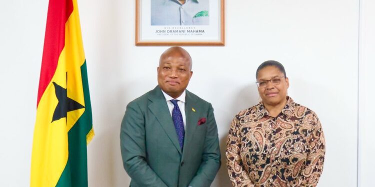 Minister For Foreign Affairs Receives High Commissioner Of Canada 1 Samuel Okudzeto Ablakwa, Myriam Montrat, High Commissioner, Minister For Foreign Affairs