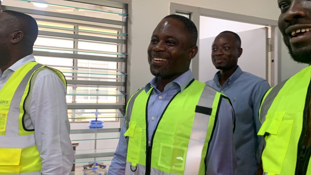 Hon. Kwabena Mintah Akandoh, Minister of Health, during inspection visit to the Agenda 111 Hospital in Trede, Ashanti Region