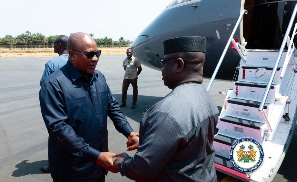 President Mahama with Sierra Leone's President Bio 