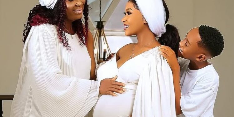Akuapem Poloo Welcomes Second Child 1 Akuapem Poloo with her mother, and her son, Mudassir Mohammed Yakubu