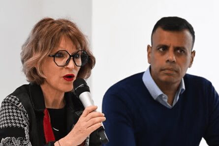 Trump’s 100 Days in Office Besmirched 2 Agnès Callamard, Amnesty’s Secretary General (left), with Sacha Deshmukh, Head of Amnesty UK as Trump’s 100 Days in Office Besmirched
