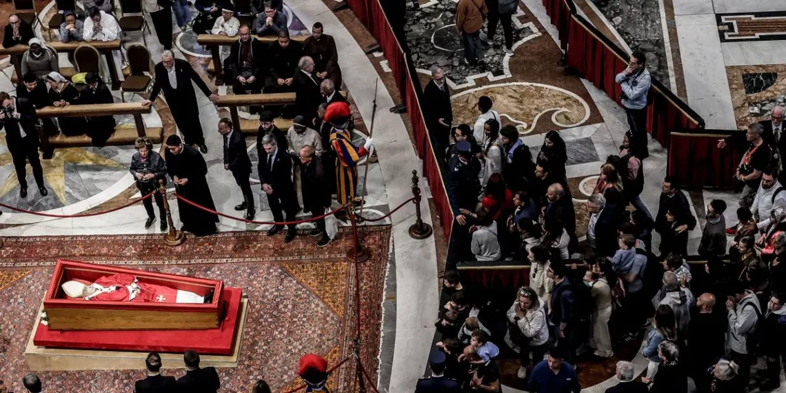 Pilgrims and the faithful pay their respects to the late Pope Francis as Vatican Readies For Pope Francis’ Funeral
