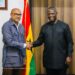 Hon. Emmanuel Armah-Kofi Buah, Minister for Lands and Natural Resources meeting with the European Union (EU) Ambassador to Ghana, H.E. Irchad Razaaly