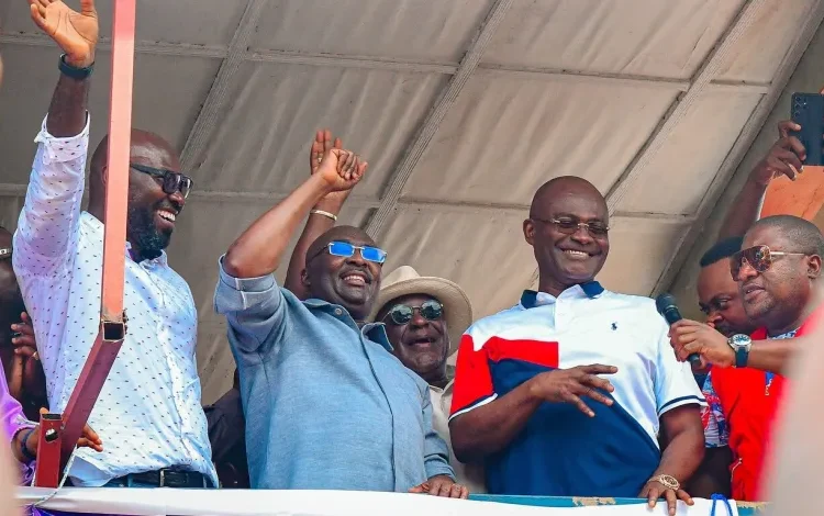 Former Vice President Dr Bawumia and former Assin Central MP Kennedy Agyapong, two leading figures of the opposition NPP at it Thank You Tour