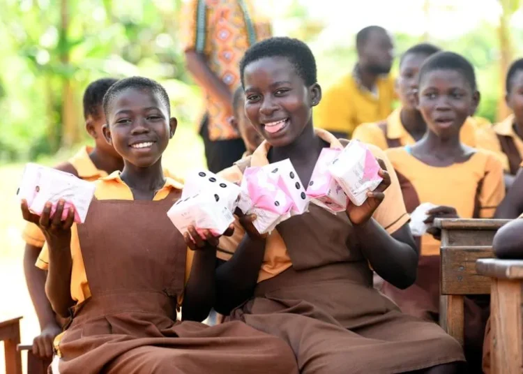 School Girsl with Sanitary Products