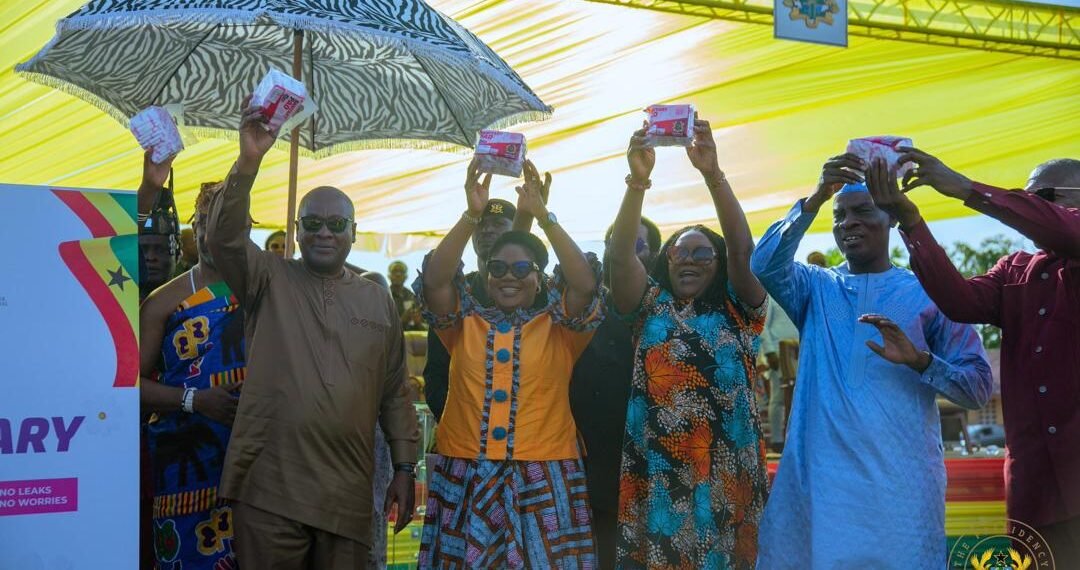 Ghana’s Free Sanitary Pad Initiative to Drive Girl-Child Education 1 President John Dramani Mahama and other dignitaries at the launch of the Free Sanitary Pad Programme