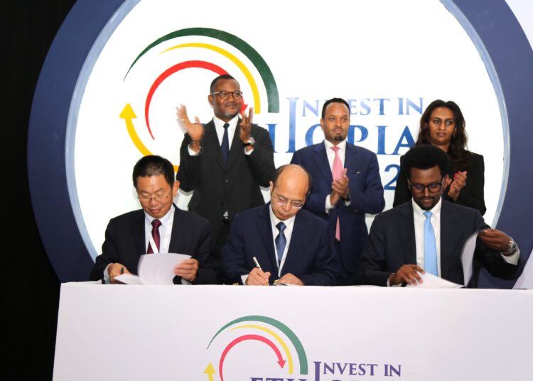 Ethiopia Secures $1.6 Billion in Energy and Mineral Investment 1 Ahmed Shide, Ethiopia’s Minister of Finance signing investment commitments