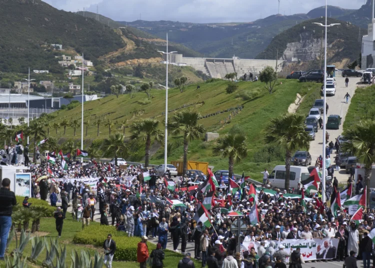Moroccan Ports Boil Over Israel Ties 1 Morocans protest the docking of a Maersk cargo ship carrying airplane parts they suspected are headed to Israel