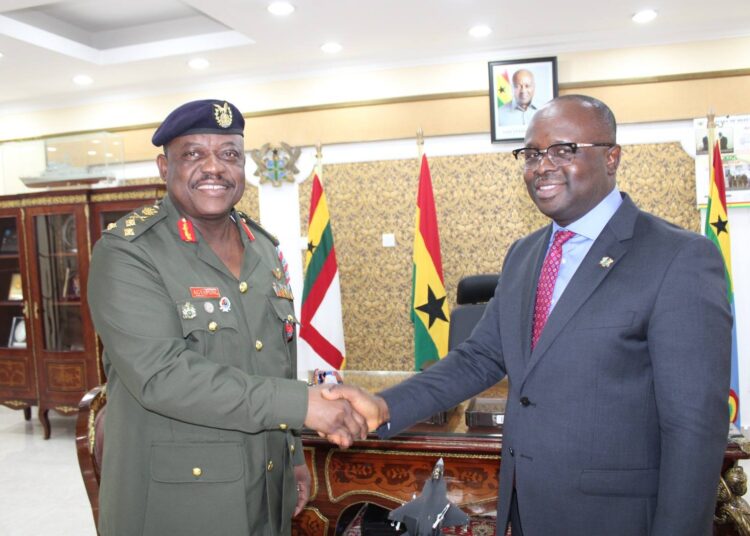 Defence Minister Lauds GAF’s Strides, Champions Patriotism 1 Dr Edward Omane Boamah, Ghana’s Minister of Defense and Major General William Agyepong, Chief of Defence Staff
