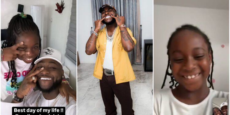 Davido Reunites with Daughter Imade 1 Davido with his daughter, Imade