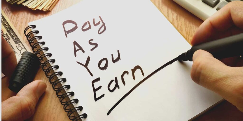 pay as you earn paye written in a note picture id692848756