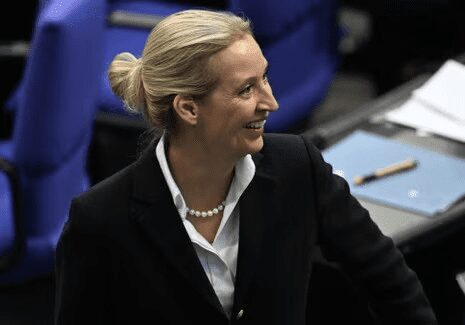 Merz Fails To Secure Majority To Be Elected Chancellor 4 The co-leader of the far-right Alternative for Germany (AfD) party Alice Weidel smiles in reaction to the result of the first round of vote at a session at the Bundestag (lower house of parliament) where the parliament is to elect the Germany’s next Chancellor in Berlin.