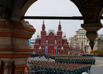 Military parade on Victory Day, marking the 80th anniversary of the victory over Nazi Germany in World War Two, in Red Square in central Moscow, Russia.