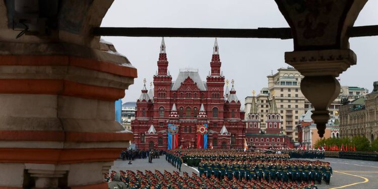 Military parade on Victory Day, marking the 80th anniversary of the victory over Nazi Germany in World War Two, in Red Square in central Moscow, Russia.