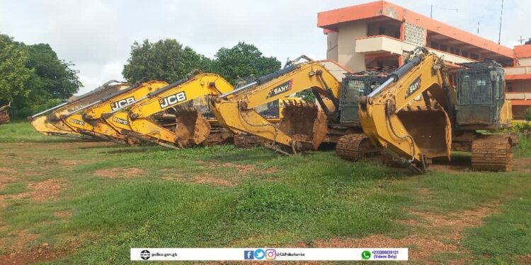 Police, District Assembly Launch Anti-Galamsey Raid in Ahafo Ano 1 Police, District Assembly Launch Anti-Galamsey Raid in Ahafo Ano, Mining, Operation