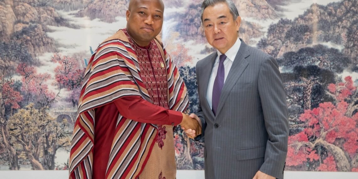 Ghana's Minister for Foreign Affairs, Hon. Samuel Okudzeto Ablakwa and China's Foreign Minister, His Excellency Wang Yi.