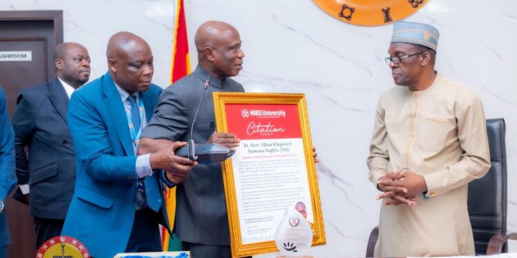 Speaker Bagbin Honoured with Scholarship by NiBS Delegation 1 Speaker Bagbin Honoured with Scholarship by NiBS Delegation, Parliament, Speaker