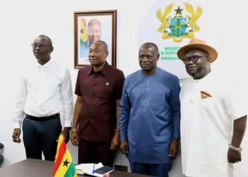 Minister for Lands and Natural Resources together with the leadership of the Chamber of Mines