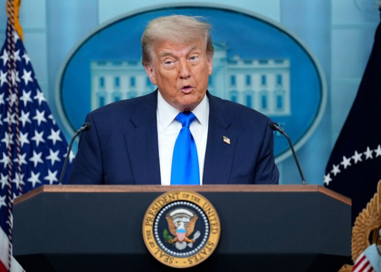 US To Impose 25% Tariffs On Certain Brazilian Products 1 US President, Donald Trump speaks on recent Supreme Court rulings in the briefing room at the White House on June 27 in Washington, DC.