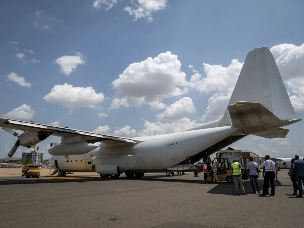 US Veterans Airdrop Aid in South Sudan 2 plane loaded with aid