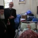 Pierbattista Pizzaballa and Greek Orthodox Patriarch of Jerusalem, Theophilos III, visit the Church of the Holy Family, which was hit in an Israeli attack on Thursday.