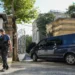 A Turkish policeman stands guard as a vehicle enters the Iranian consulate, where Iran is holding nuclear talks with the so-called E3 group of France, UK and Germany, in Istanbul, Turkiye, July 25, 2025.