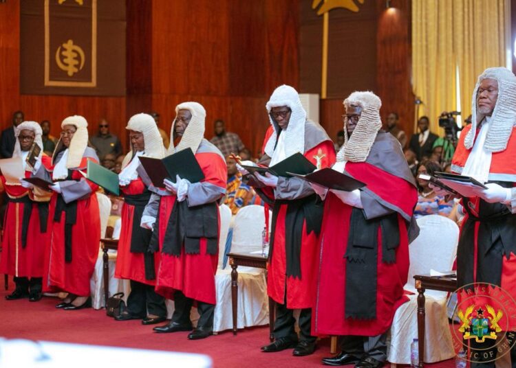 7 Supreme Court Judges being sworn in by President Mahama