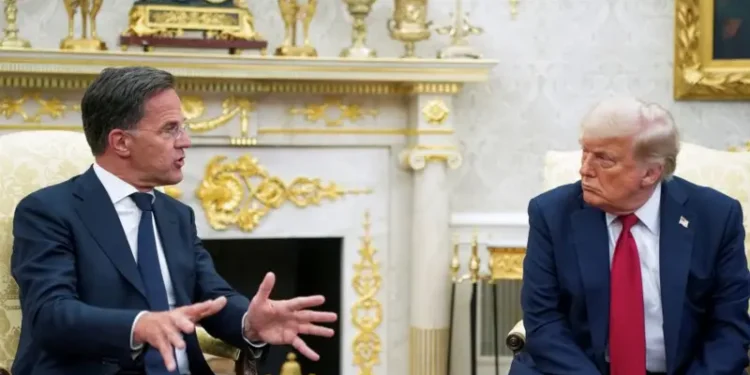 Ukraine Welcomes Trump's Plan To Send Weapons Via NATO 1 MARK RUTTE AND TRUMP