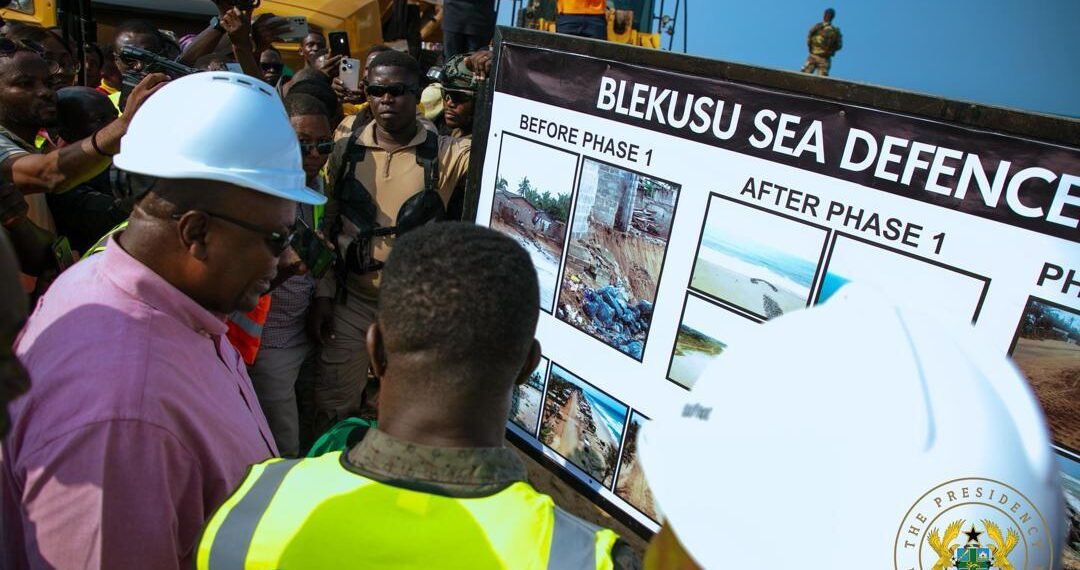 Mahama Breaks Ground for Blekusu Coastal Protection Phase Two 1 President Mahama @Blekusu Sea Defense Project Phase 2