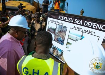 Mahama Breaks Ground for Blekusu Coastal Protection Phase Two 1 President Mahama @Blekusu Sea Defense Project Phase 2