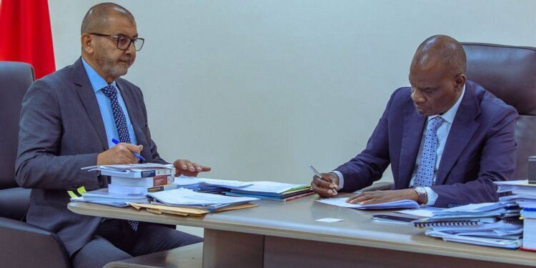 Hon. Haruna Iddrisu, Ghana’s Minister for Education, signing the MOU