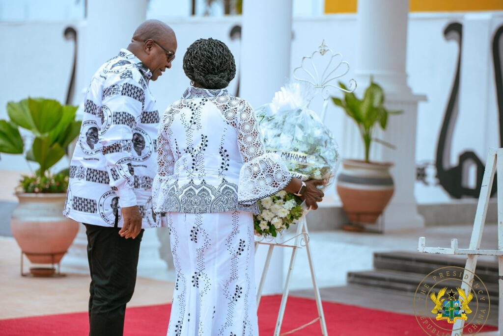 Scene from the wreath laying ceremony held in commemoration of the late President John Evans Atta Mills