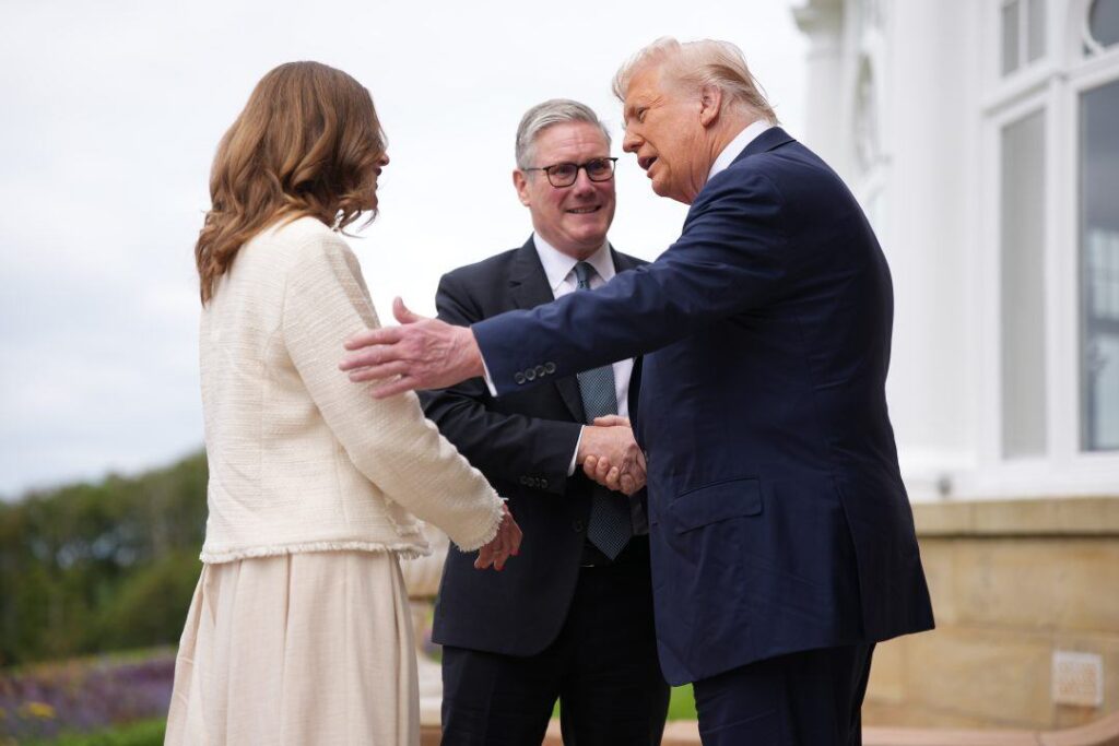 Trump Praises UK Immigration Efforts In Scotland Visit 2 Starmer Trump and Victoria