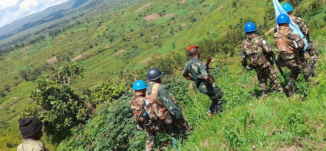 UN peacekeepers patrol in Ituri in northeastern DR Congo.