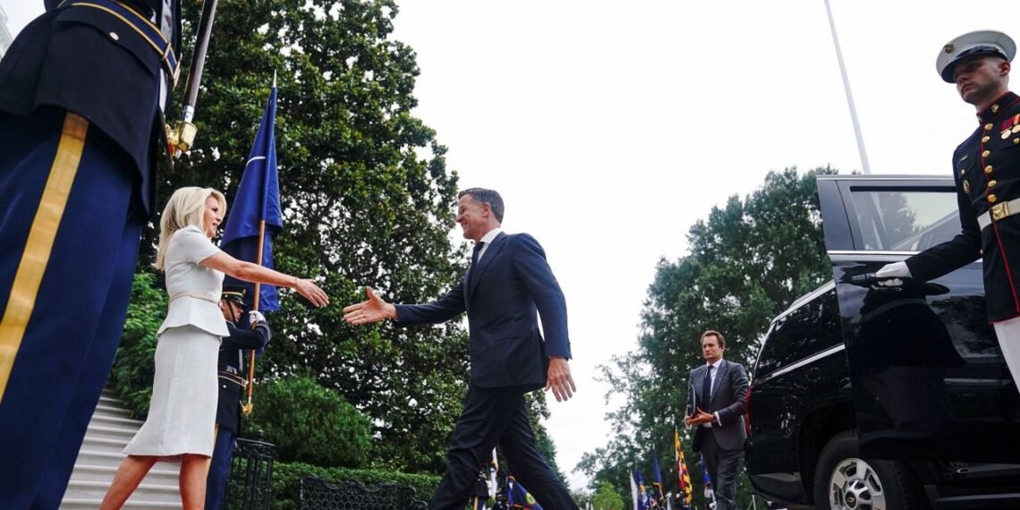 NATO Secretary General Mark Rutte arrives at the White House on Monday.