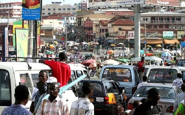 Main congested District-in-downtown Accra, Ghana