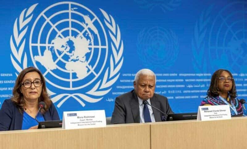 Mohamed Chande Othman and members the Independent International Fact Finding for Sudan