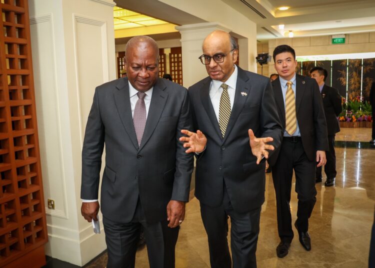 A Man on a Mission: Singaporean President Lauds Mahama’s Leadership 1 President John Dramani Mahama in a meeting with Singaporean President Tharman Shanmugaratnam