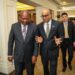 President John Dramani Mahama in a meeting with Singaporean President Tharman Shanmugaratnam