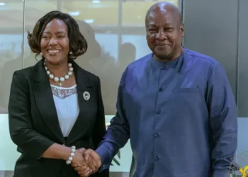 President Mahama with GBA President