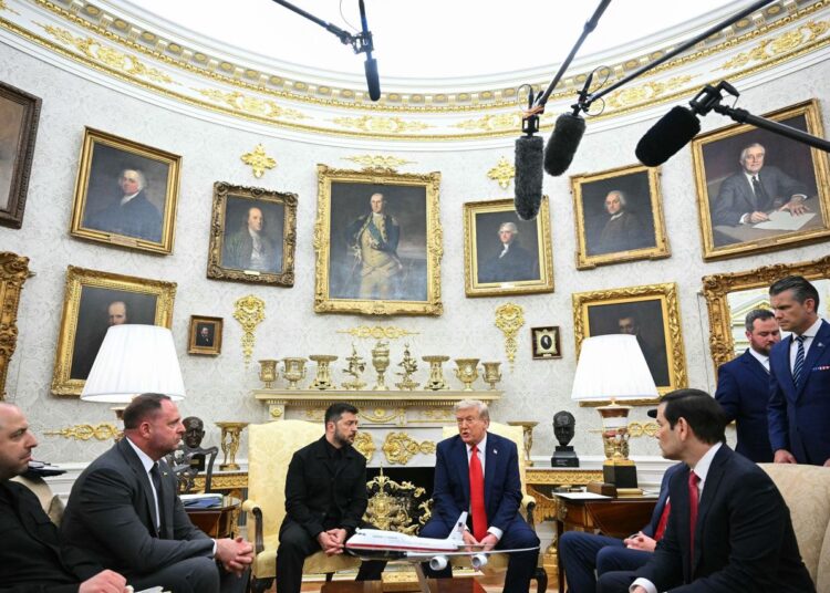 Ukraine Poised To Find Diplomatic Way To End War 1 Ukrainian President Volodymyr Zelensky and US President Donald Trump participate in a meeting in the Oval Office of the White House on Monday.