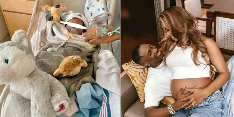 Priscilla with her husband, and their son