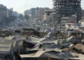Qatar Urges Gaza Recovery and Palestinian Statehood 9 A makeshift encampment of tents has sprung up in Gaza City to shelter people displaced by the Israeli campaign.