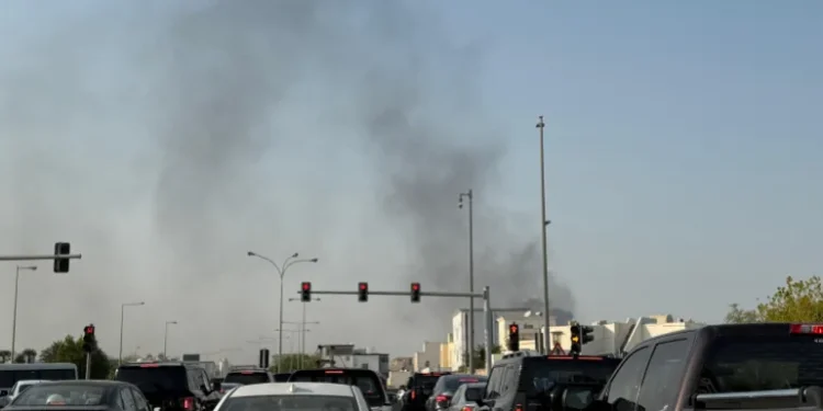 Israel Targets Hamas Leadership In Qatar 1 Smoke rises after several blasts were heard in Doha, Qatar, on September 9, 2025.