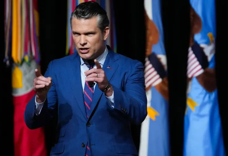 Hegseth Claims Military Success In Offensive Against Iran 1 Secretary of War Pete Hegseth speaks to senior military leaders at Marine Corps Base Quantico.