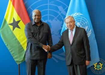 President John Dramani Mahama with UN Secretary-General António Guterres