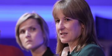 Chancellor Rachel Reeves (right) speaking at the Global Progress Action Summit